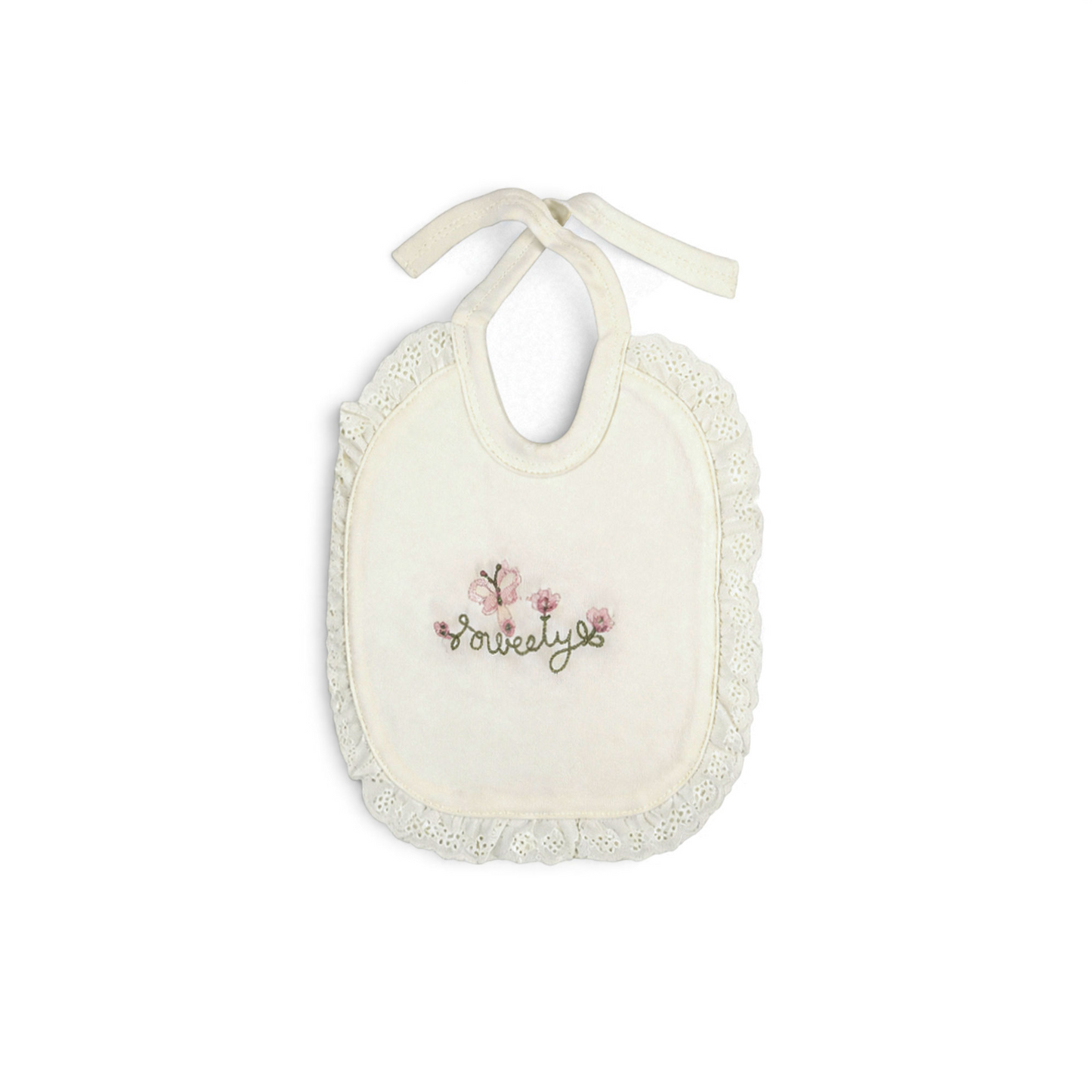 CREAM RUFFLED-ACCENT BABY GIRL GIFT SET