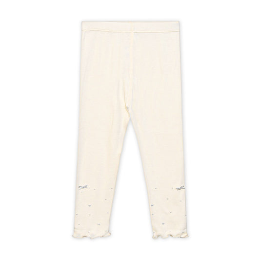 OFF-WHITE RIBBED BOW TROUSERS