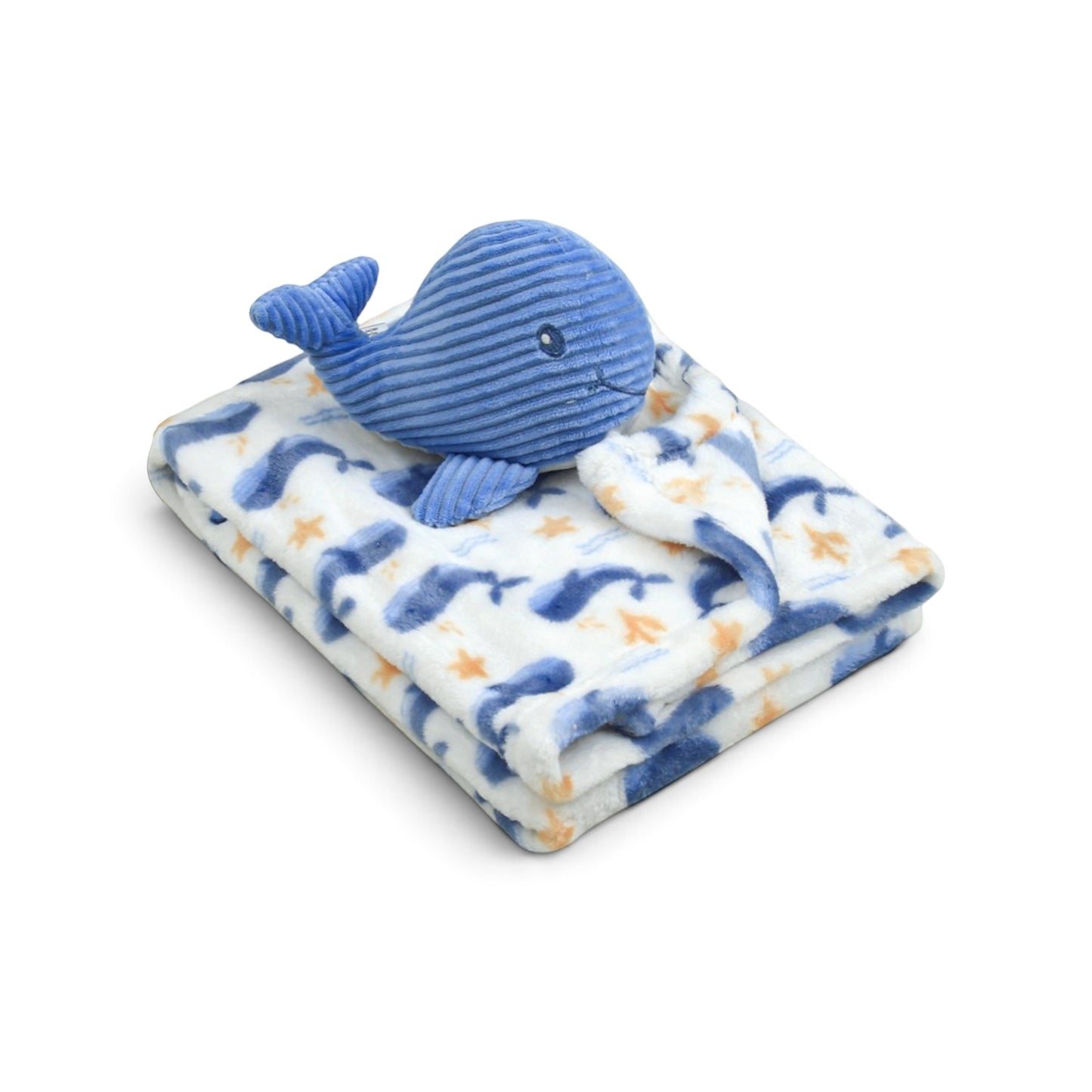 BLUE WHALE REVERSIBLE WITH PLUSH TOY BLANKET