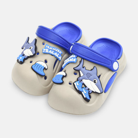 BOY'S SHARK THEMED CROCS – GREY