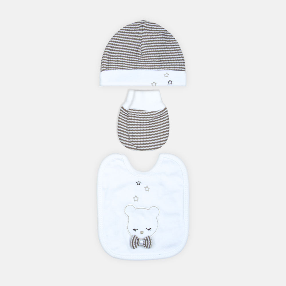 BABY BOY GIFT SET BROWN STRIPES