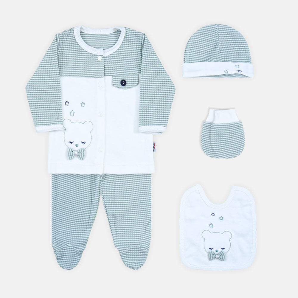 BABY BOY GIFT SET GREEN STRIPES