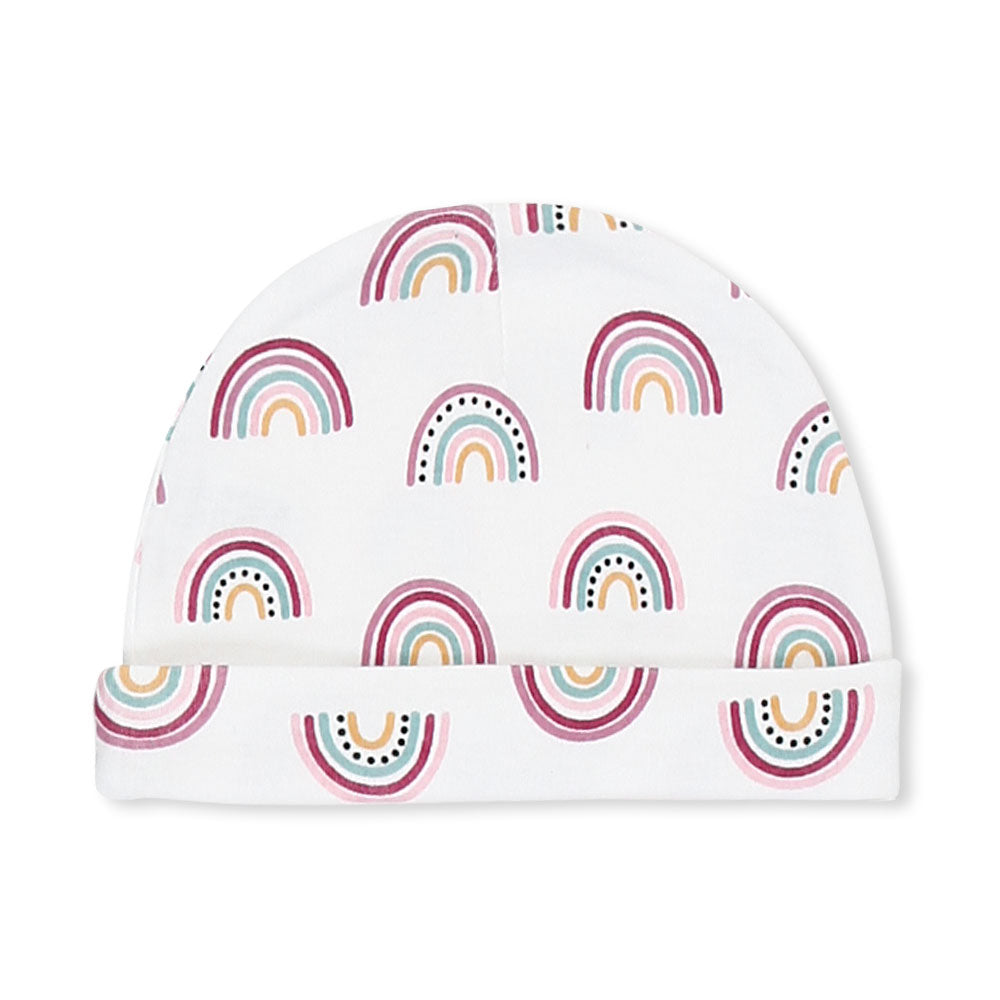 CAPS PK-5 & MITTENS PK-3 PINK HEARTS & RAINBOW