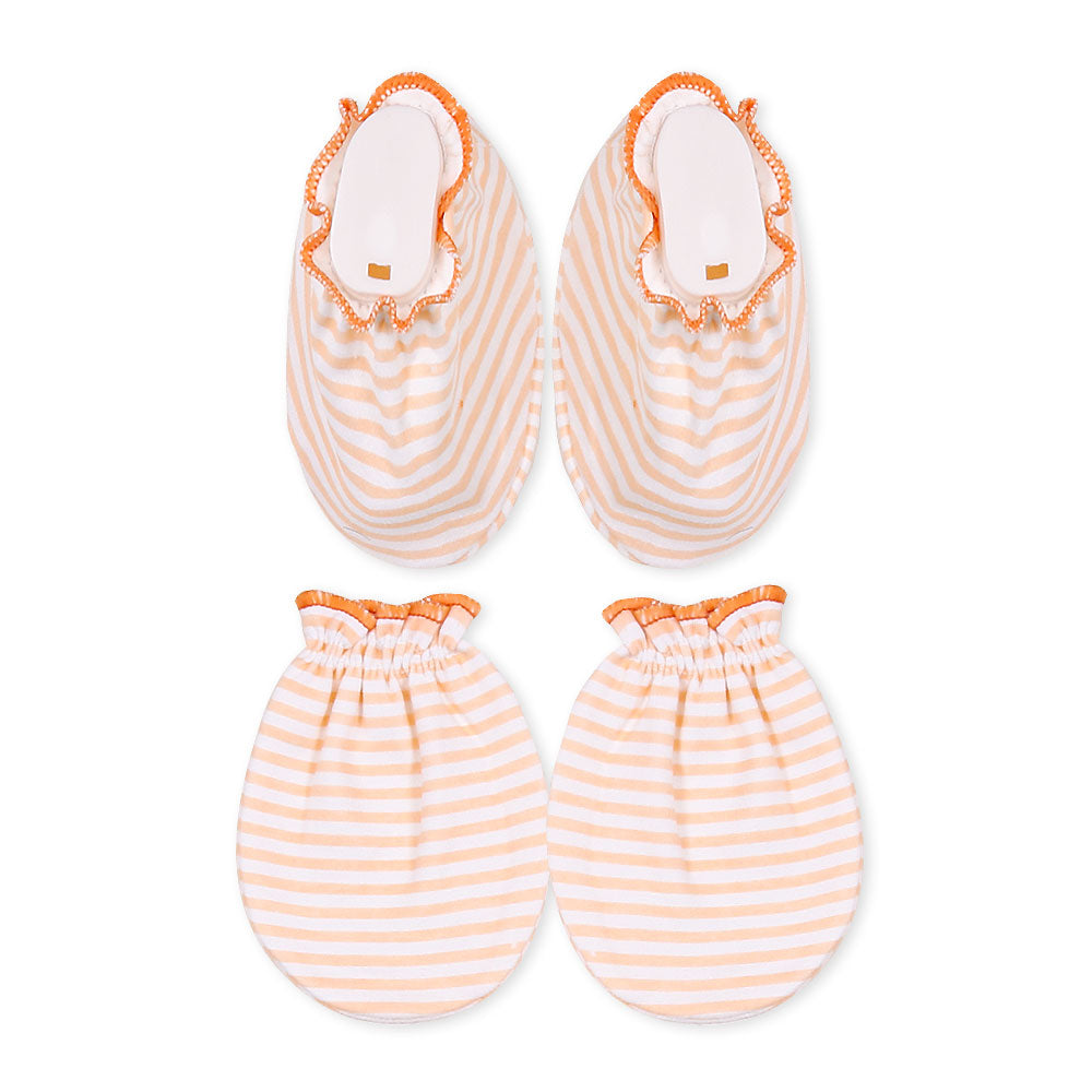 CAP SET PEACH STRIPES LITTLE HOME