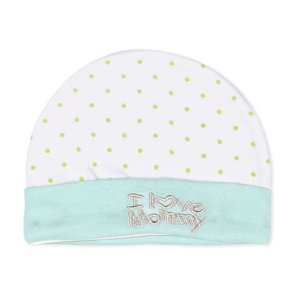 CAP SET GREEN POLKA DOT