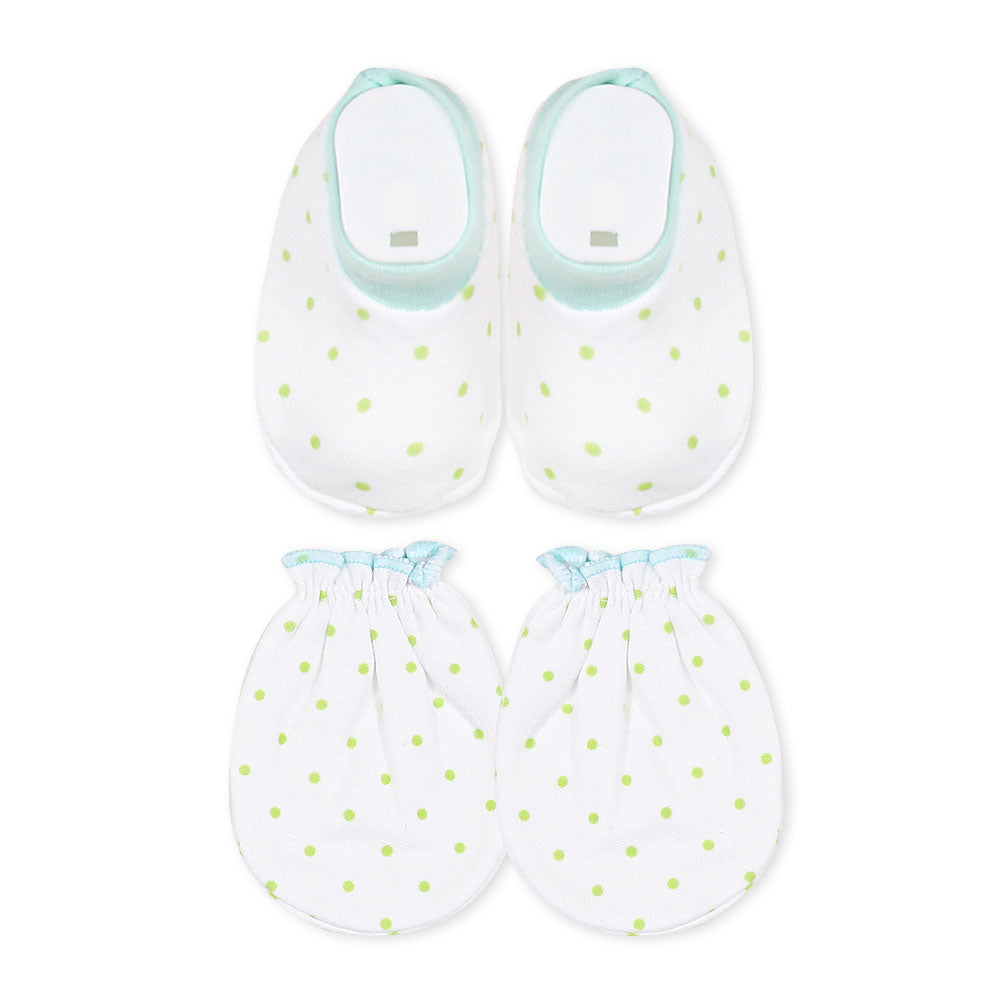 CAP SET GREEN POLKA DOT