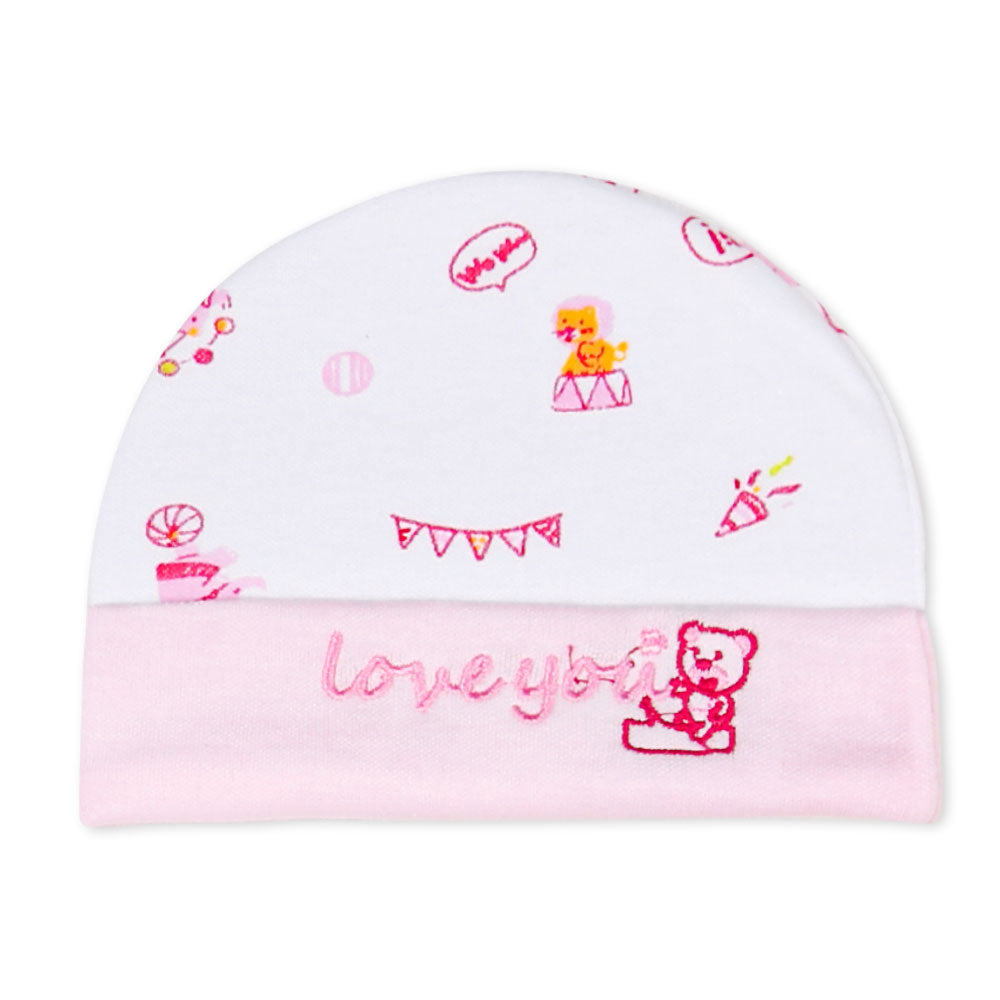 CAP SET PINK CIRCUS TEDDY
