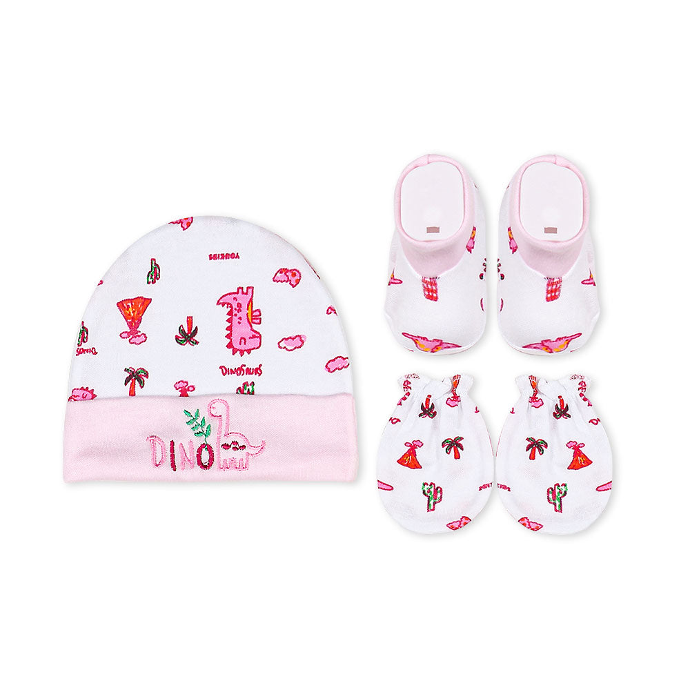 CAP SET PINK DINO