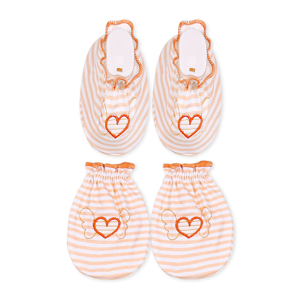 CAP SET PEACH STRIPES HEART