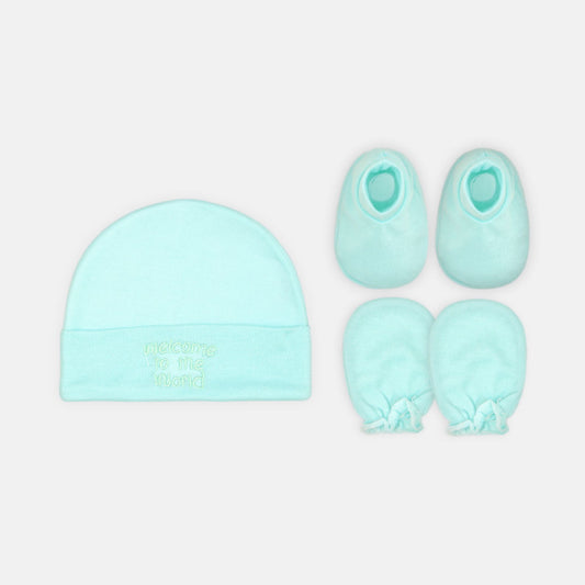 BABY CAP SET WELCOME TO THE WORLD