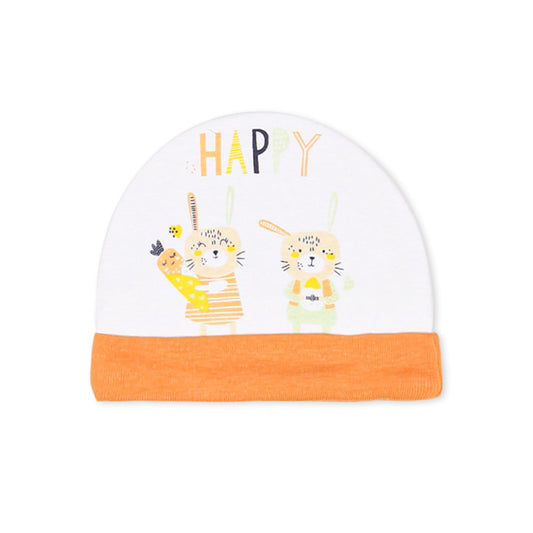 BABY CAP ORANGE HAPPY TIGER