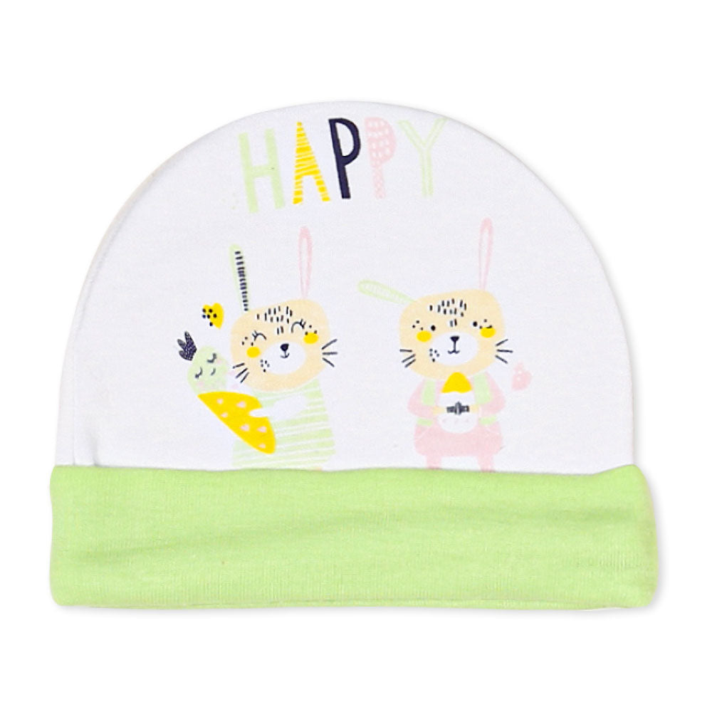BABY CAP LIME HAPPY TIGER