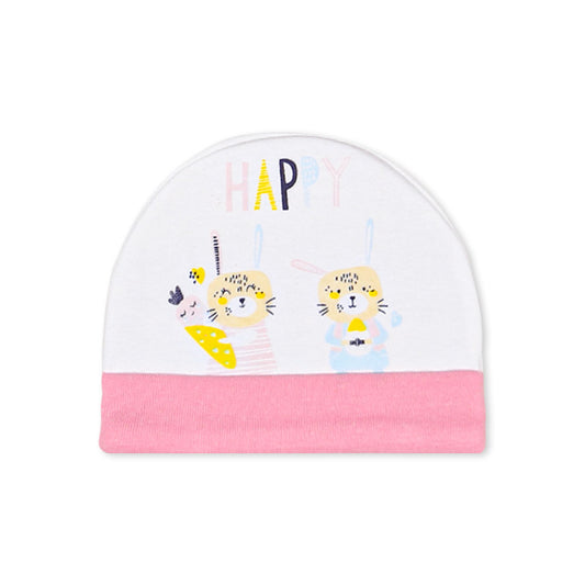 BABY CAP PINK HAPPY TIGER
