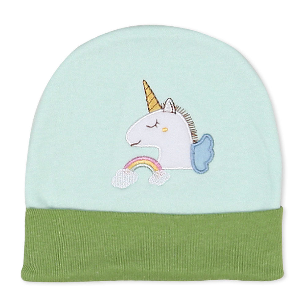 BABY CAP GREEN UNICORN
