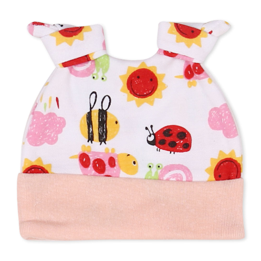 BABY CAP PEACH SUN DOUBLE KNOT