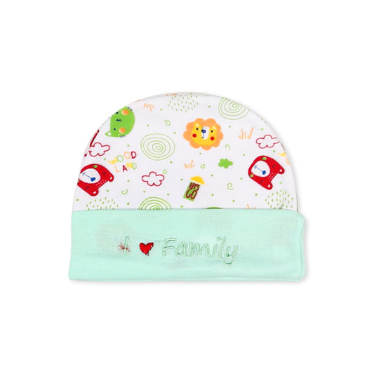BABY CAP GREEN I HEART FAMILY