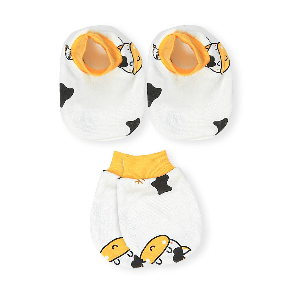CAP SET YELLOW COW