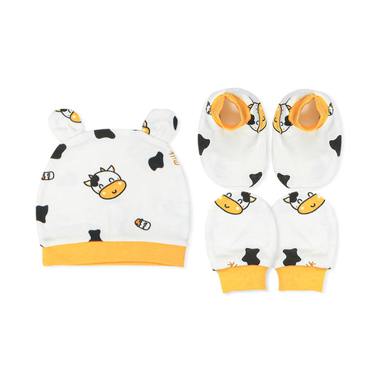 CAP SET YELLOW COW