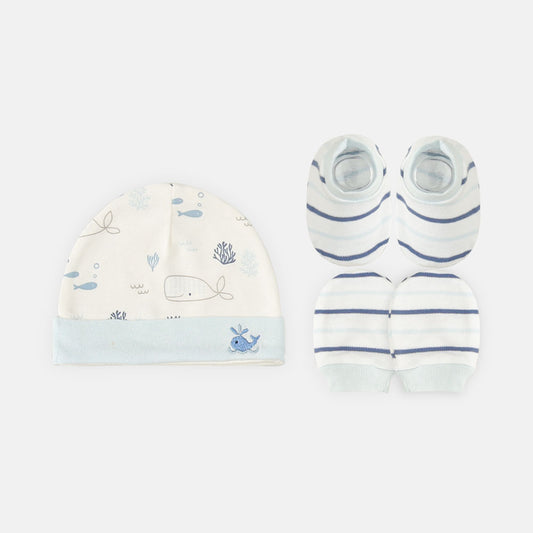 BABY CAP SET SKY BLUE SEA THEME