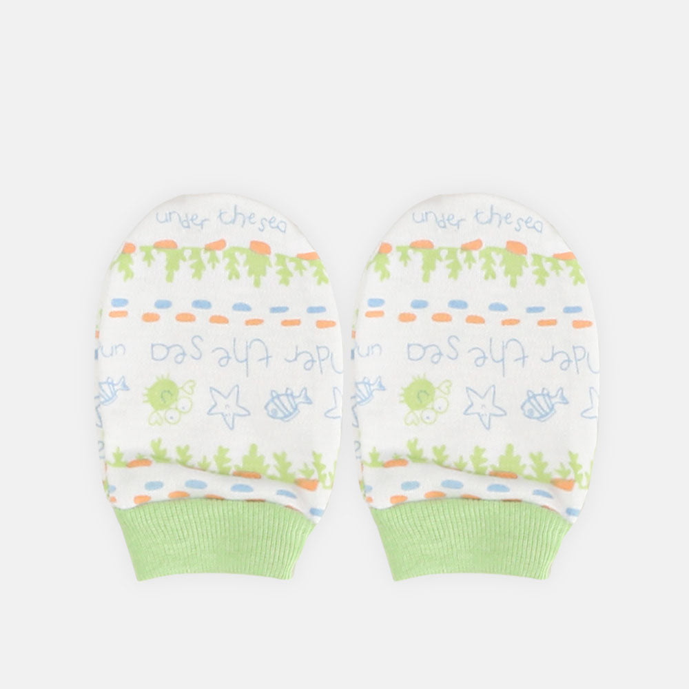 BABY CAP SET GREEN CRAB