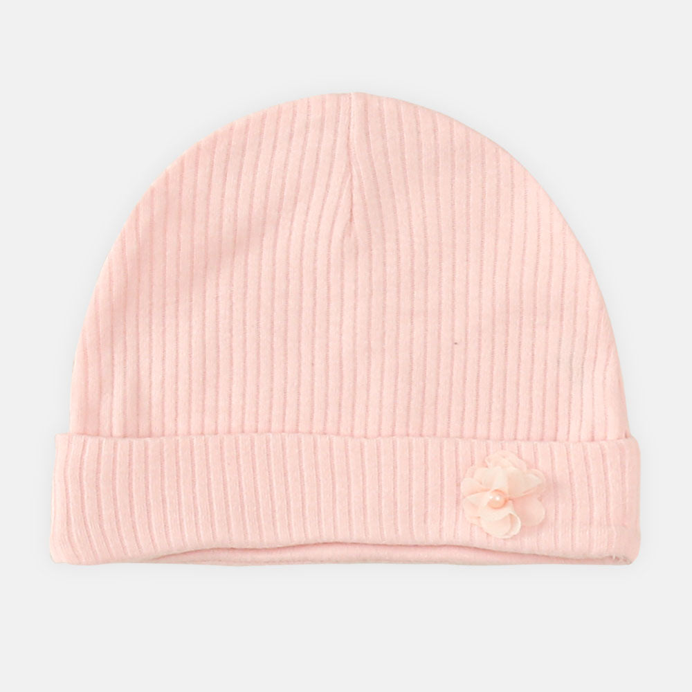 BABY CAP SET DUSTY PINK FLOWER