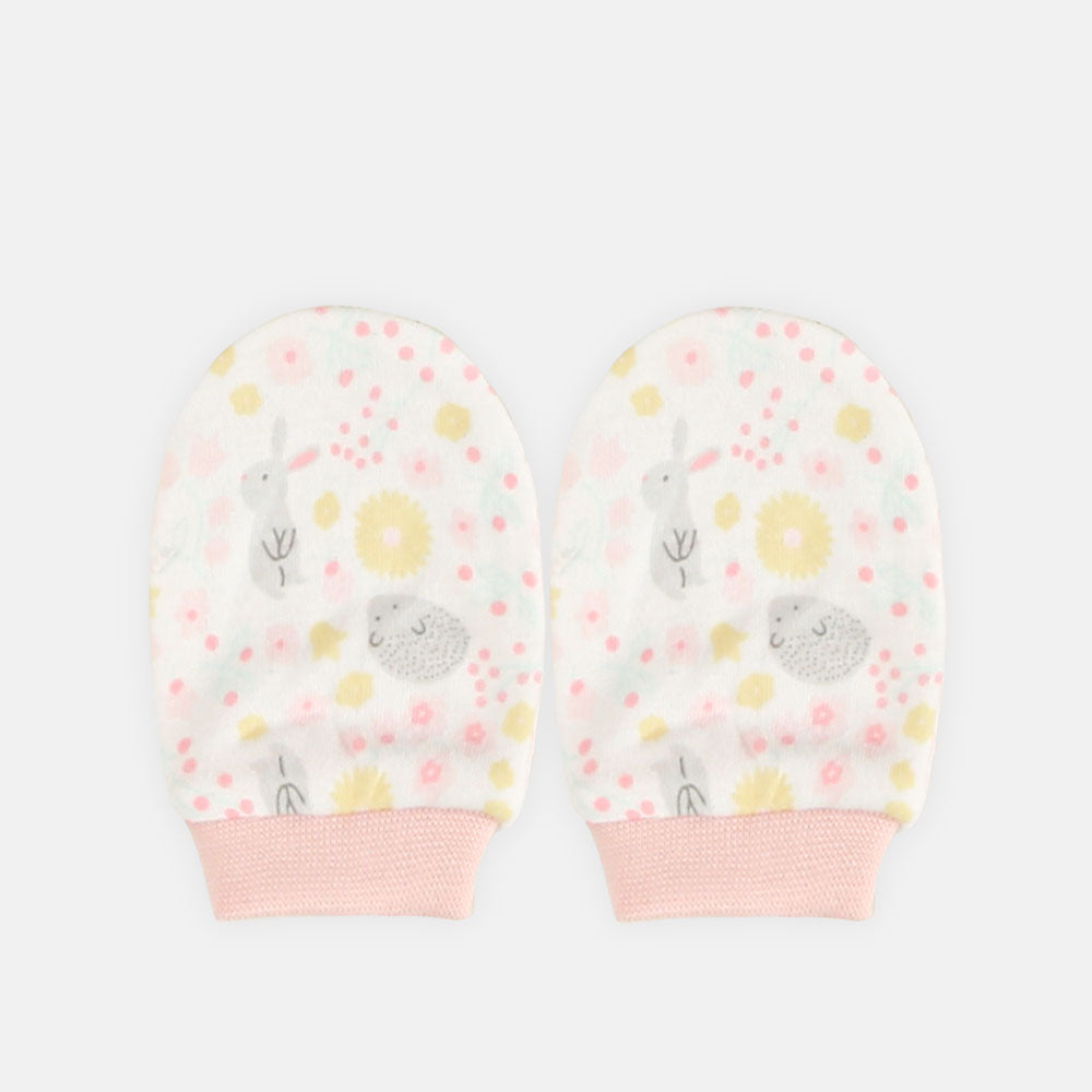 BABY CAP SET DUSTY PINK FLOWER