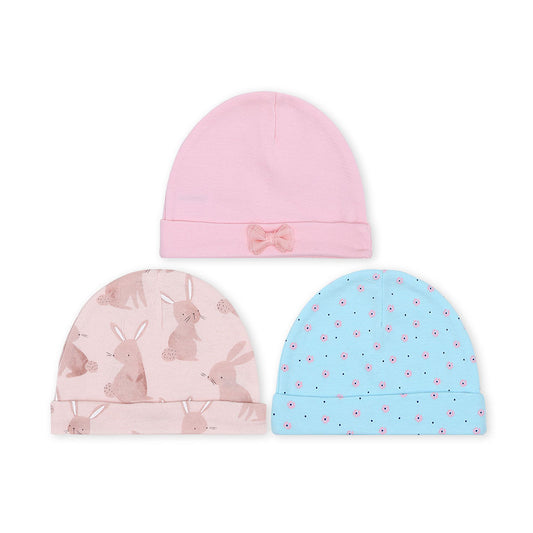 CAPS PK-3 PINK FLORAL BUNNY