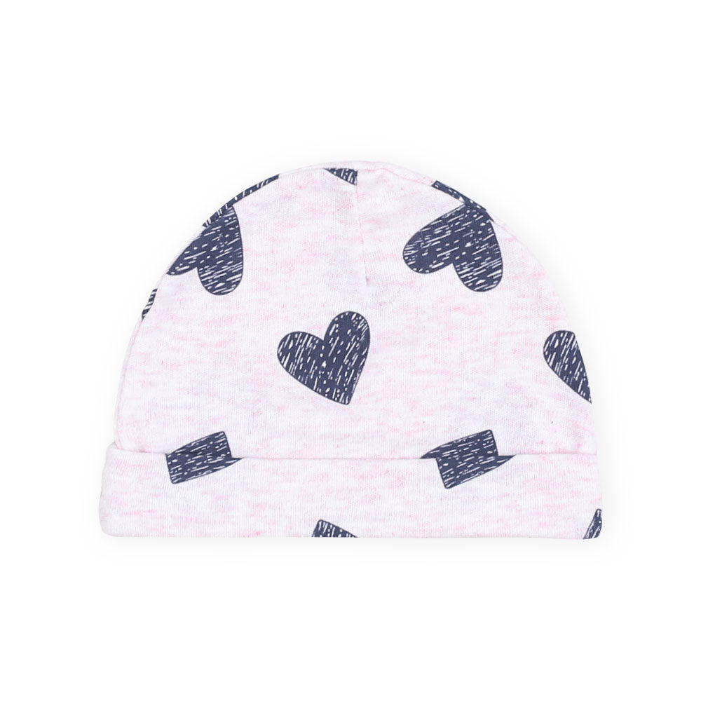 BABY CAPS PK-3 PINK HEARTS