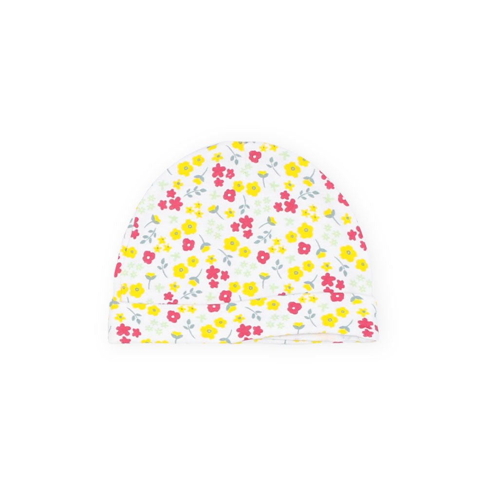 BABY CAPS PK-3 YELLOW FLORAL