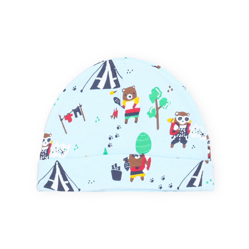 BABY CAPS PK-3 BLUE STRIPED TEDDY