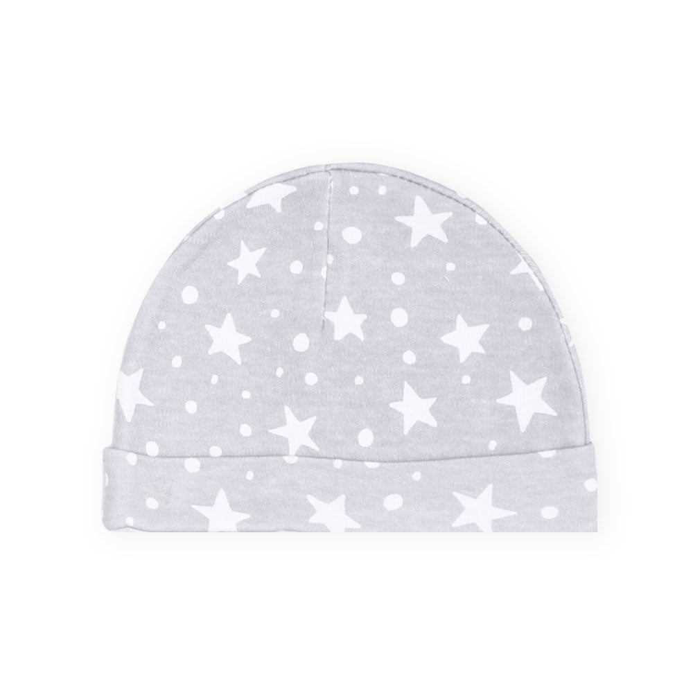BABY CAPS PK-3 GREY CLOUDS & STARS