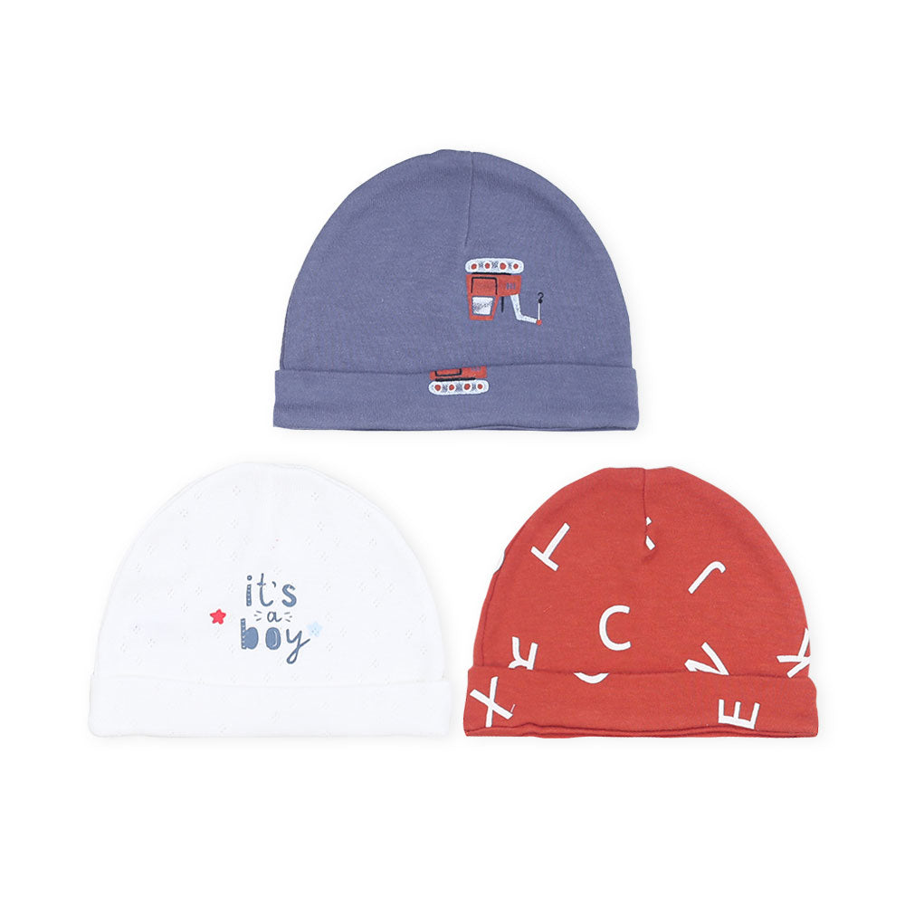 BABY CAPS PK-3 NAVY ALPHABETIC