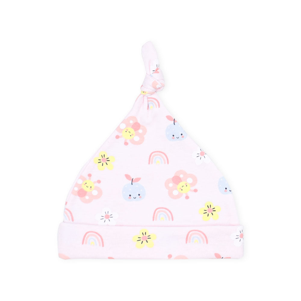 BABY CAPS PK-3 MULTICOLOR BUTTERFLY & RAINBOW KNOTTED
