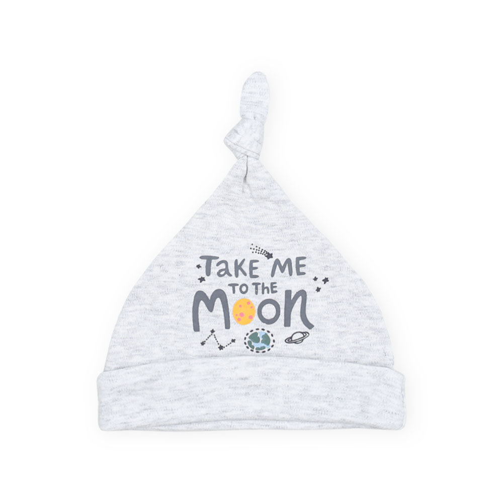 BABY CAPS PK-3 GREY ROCKET & STARS KNOTTED