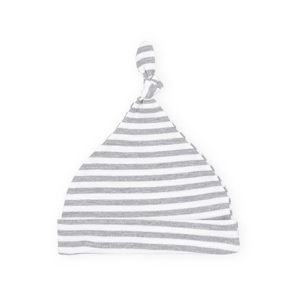 BABY CAPS PK-3 GREY STRIPED ZEBRA KNOTTED