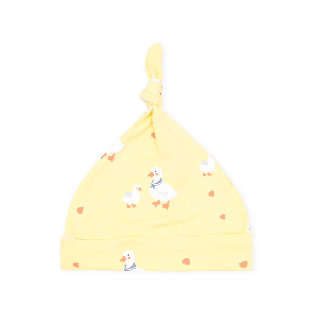 BABY CAPS PK-3 YELLOW DUCKLING KNOTTED