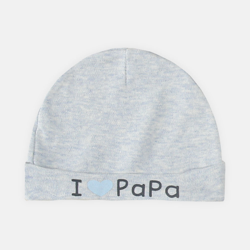 BABY CAPS PK-3 I LOVE PAPA SKY BLUE
