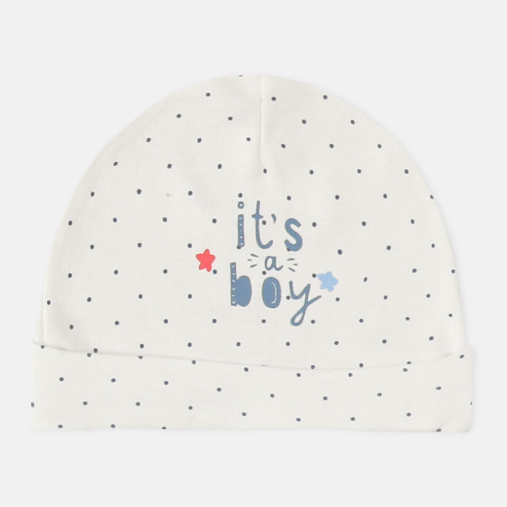 BABY CAPS PK-3 WHITE IT'S A BOY