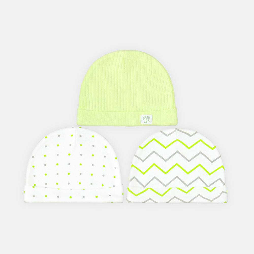 BABY CAPS PK-3 GREEN SUMMER