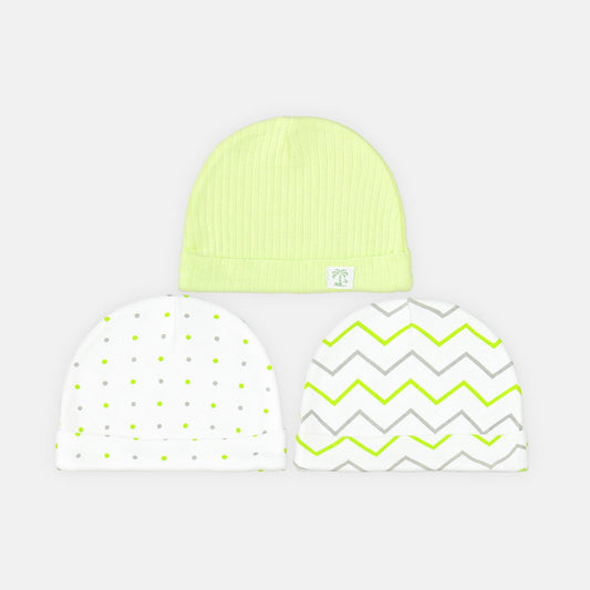 BABY CAPS PK-3 GREEN SUMMER