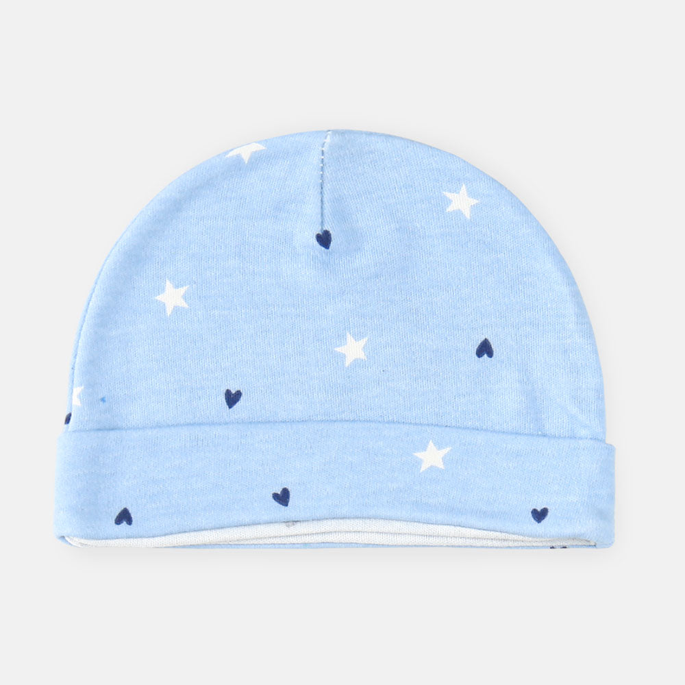 BABY CAPS PK-3 HELLO WORLD BLUE