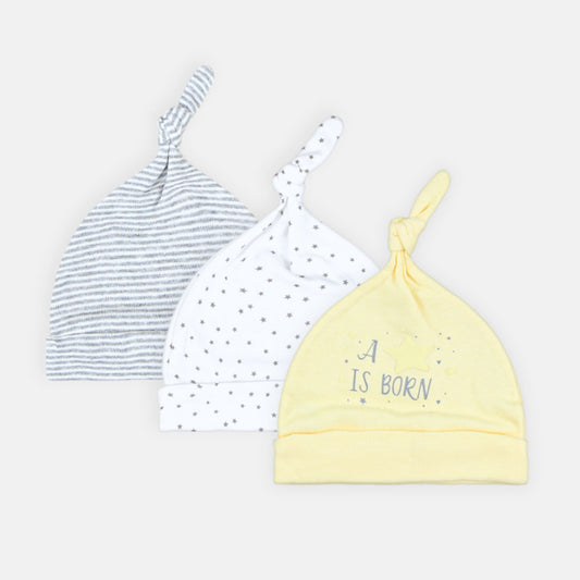 BABY CAPS PK-3 STARRY STRIPES & SUNSHINE