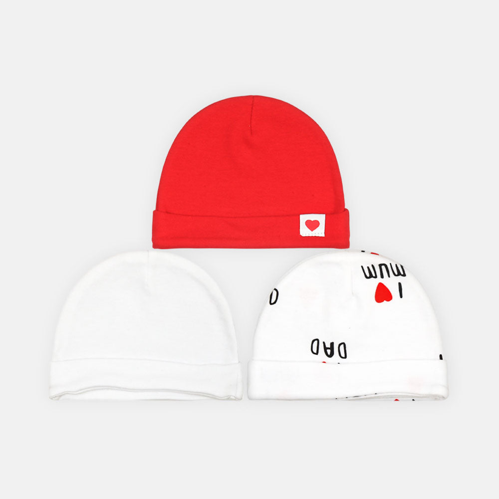 BABY CAP PK-3 I LOVE MUM & DAD