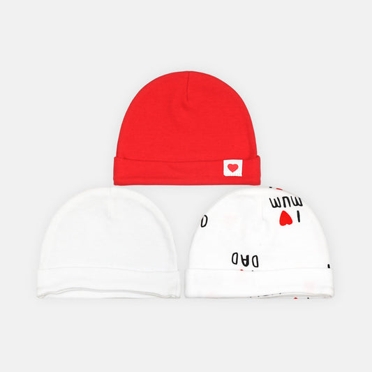 BABY CAP PK-3 I LOVE MUM & DAD