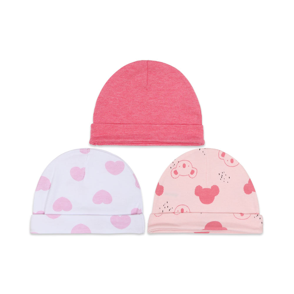 MULTICOLOR KOALA HEARTS GIRL CAPS PK-3