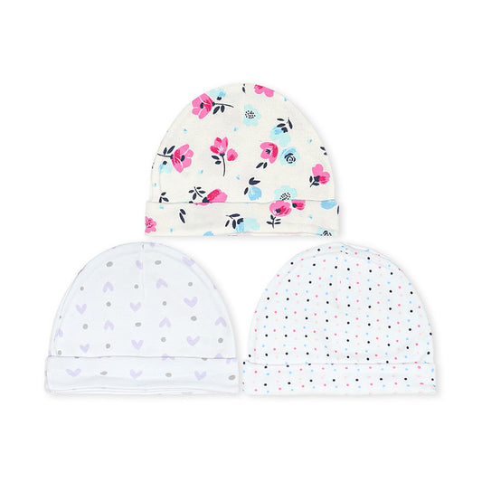 CAPS PK-3 PINK FLORAL & HEARTS