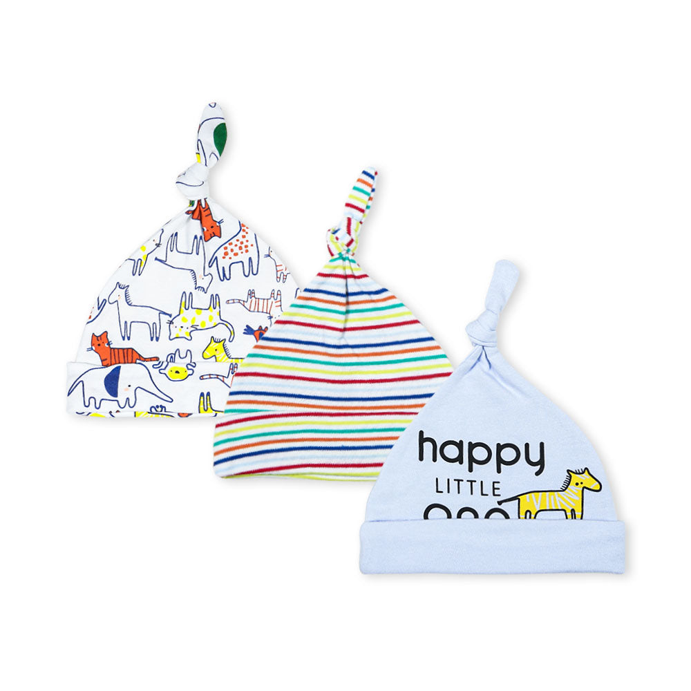 CAPS PK-3 MULTI-COLOR HAPPY ANIMALS