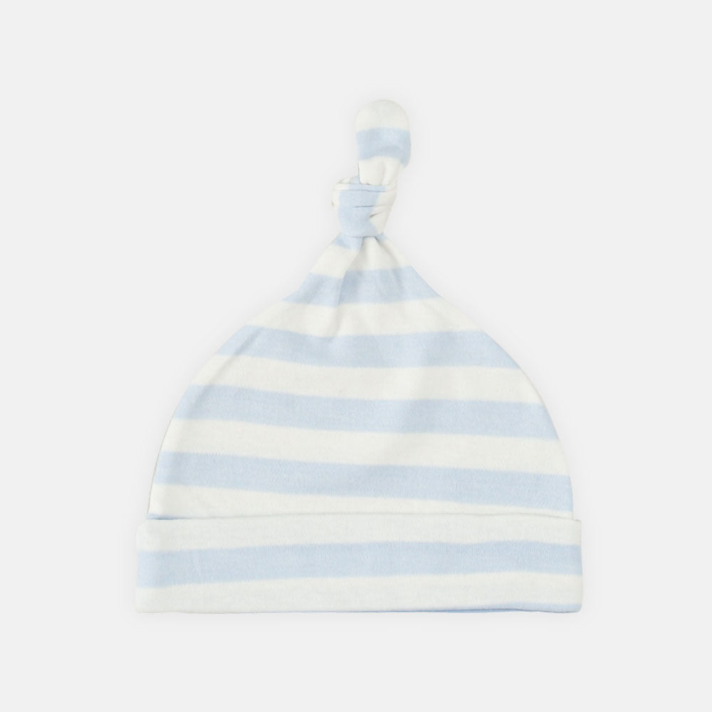BABY CAPS PK-3 BLUE CUTE BEAR KNOTTED