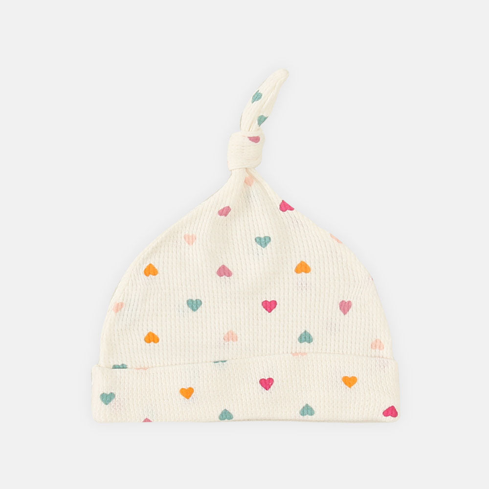BABY CAPS PK-3 LILAC RAINBOW KNOTTED