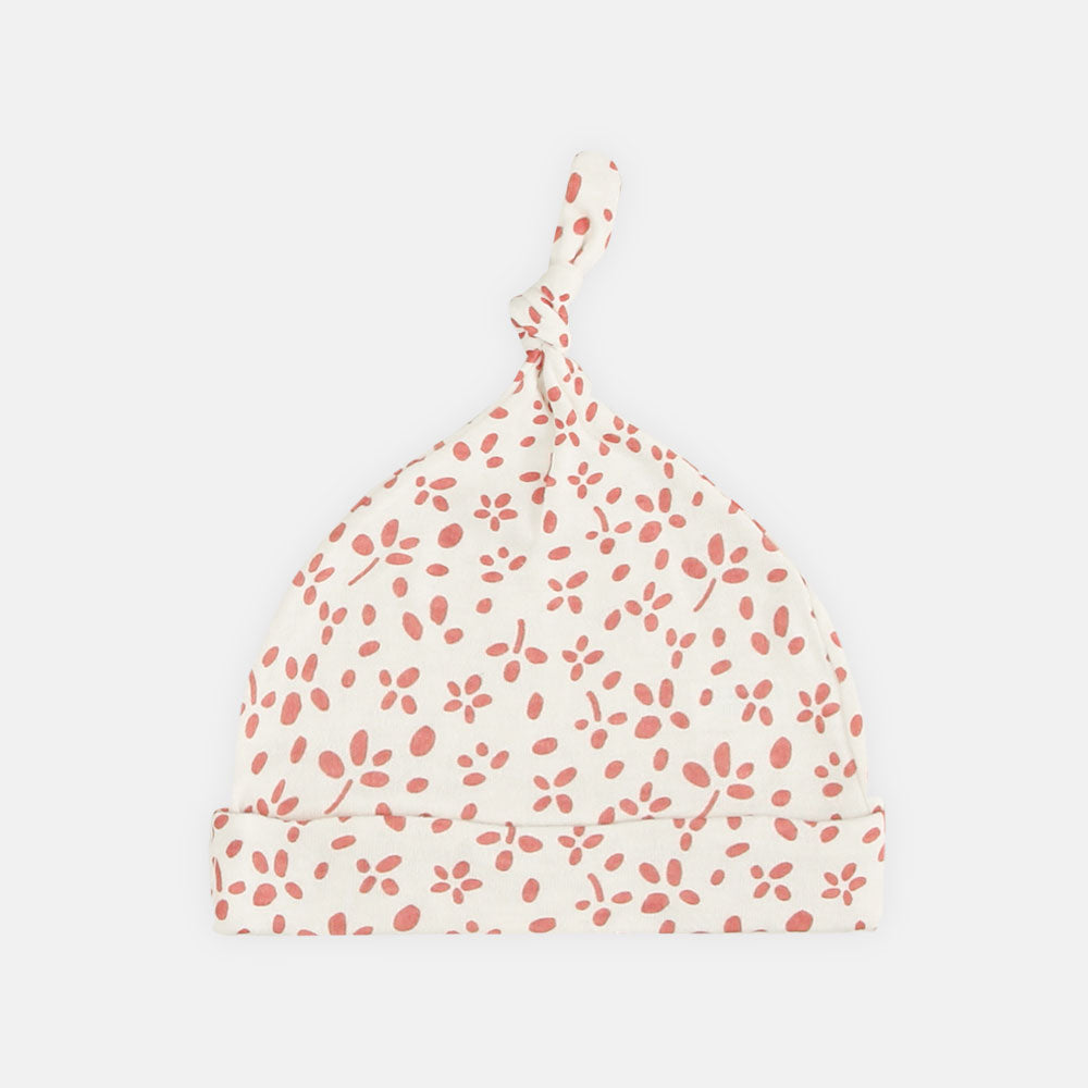 BABY CAPS PK-3 PINK FLOWER KNOTTED